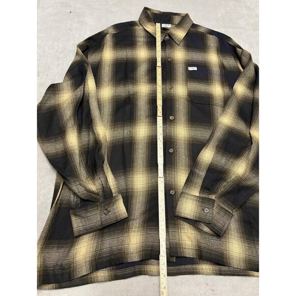 CalTop Shirt Mens 5XL Black Yellow Plaid Button Down Casual Made USA Style 2000 - Picture 2 of 8